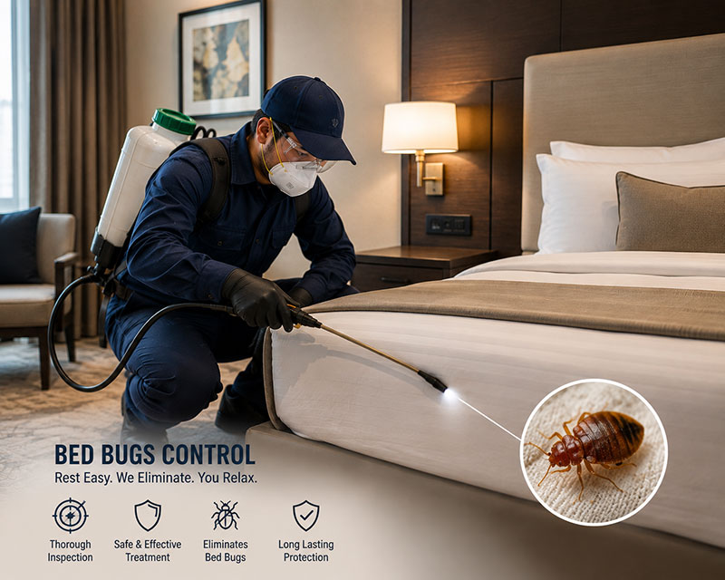 Thorough bed bug inspection of furniture seams in Sharjah