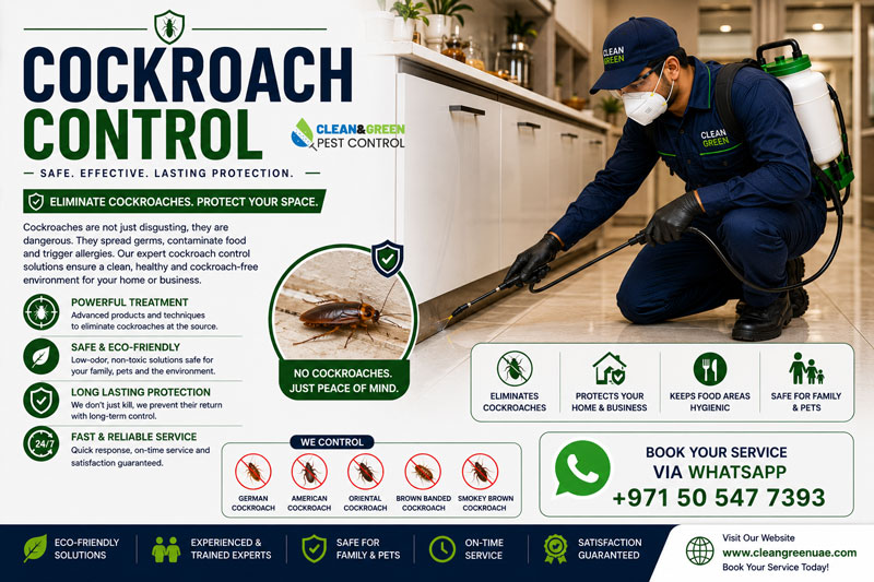 Cockroach gel baiting applied behind kitchen units in Sharjah