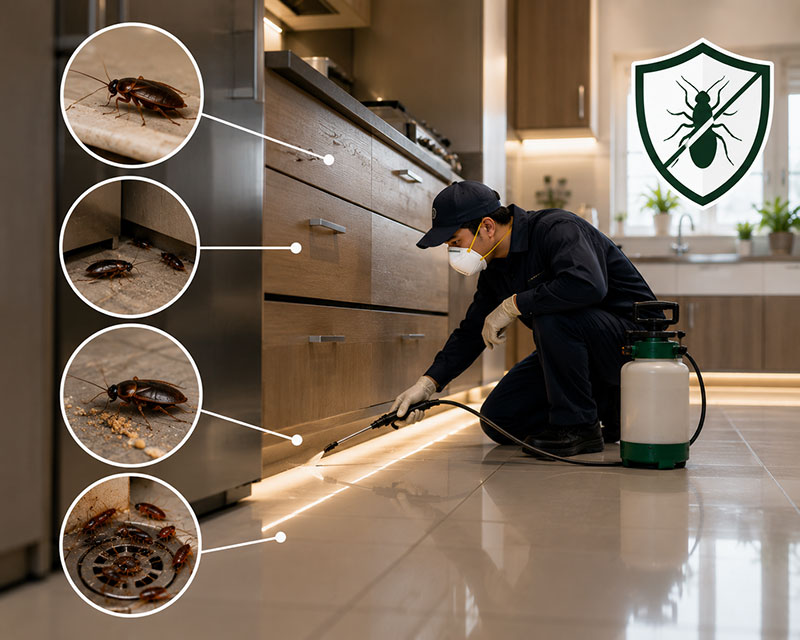 Cockroach control gel baiting treatment in Sharjah