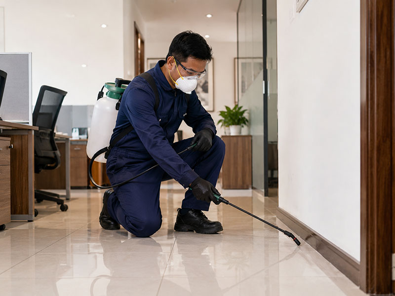Commercial pest control service at a business premises in Sharjah