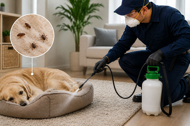 Fleas and ticks control treatment for pet households in Sharjah