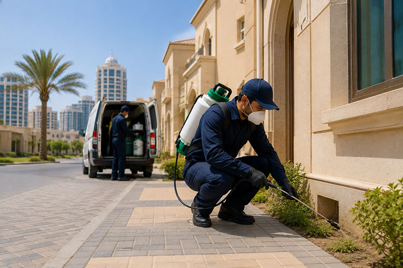 Pest control services carried out at a property in Ajman