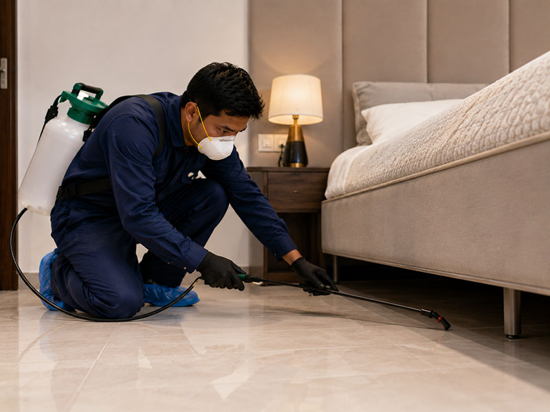 Pest control services carried out at a property in Ajman