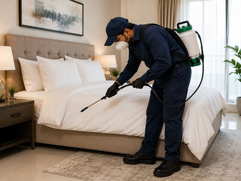 Pet-safe products used for flea control in a Sharjah villa
