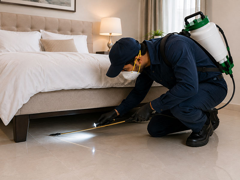 Affordable pest control Sharjah service being carried out