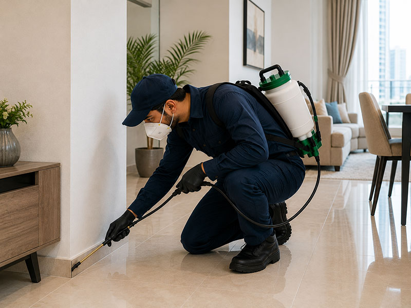 Professional pest control standards applied at an Ajman property