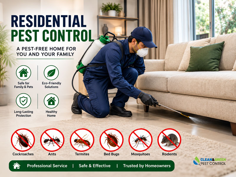 Home pest control treatment in a Sharjah villa kitchen