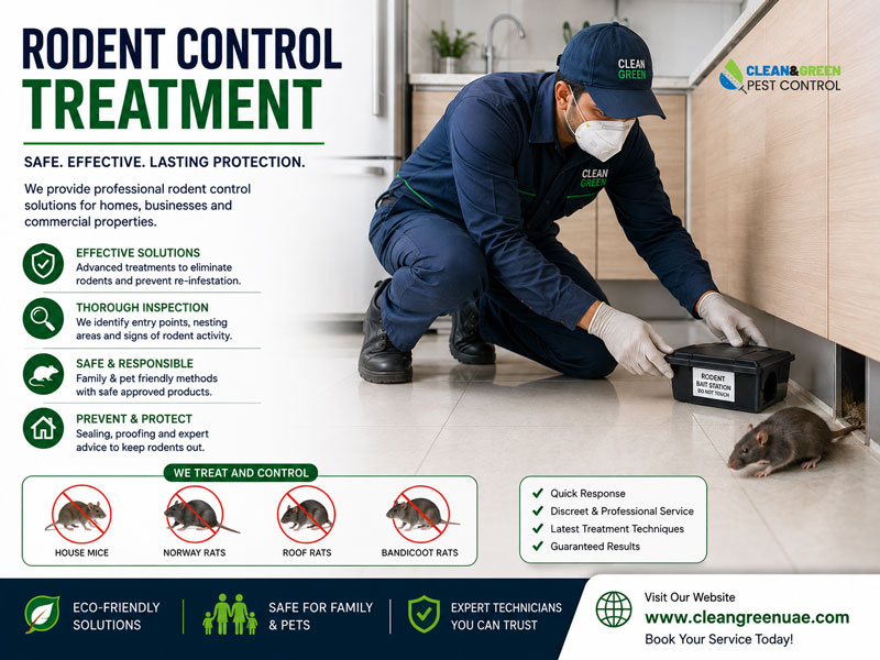 Rat control baiting station placed at a Sharjah warehouse