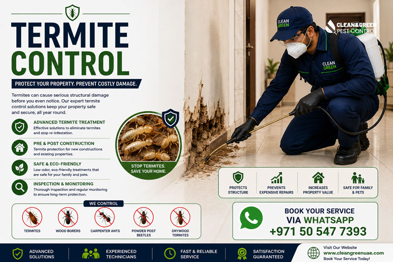 Anti-termite soil barrier being injected around a property in Sharjah